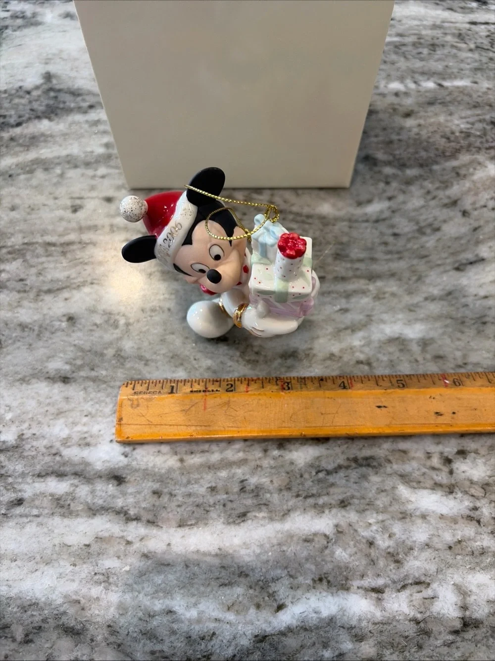 Lenox Mickey Mouse Holiday Ornament - White, Red & Black 2006